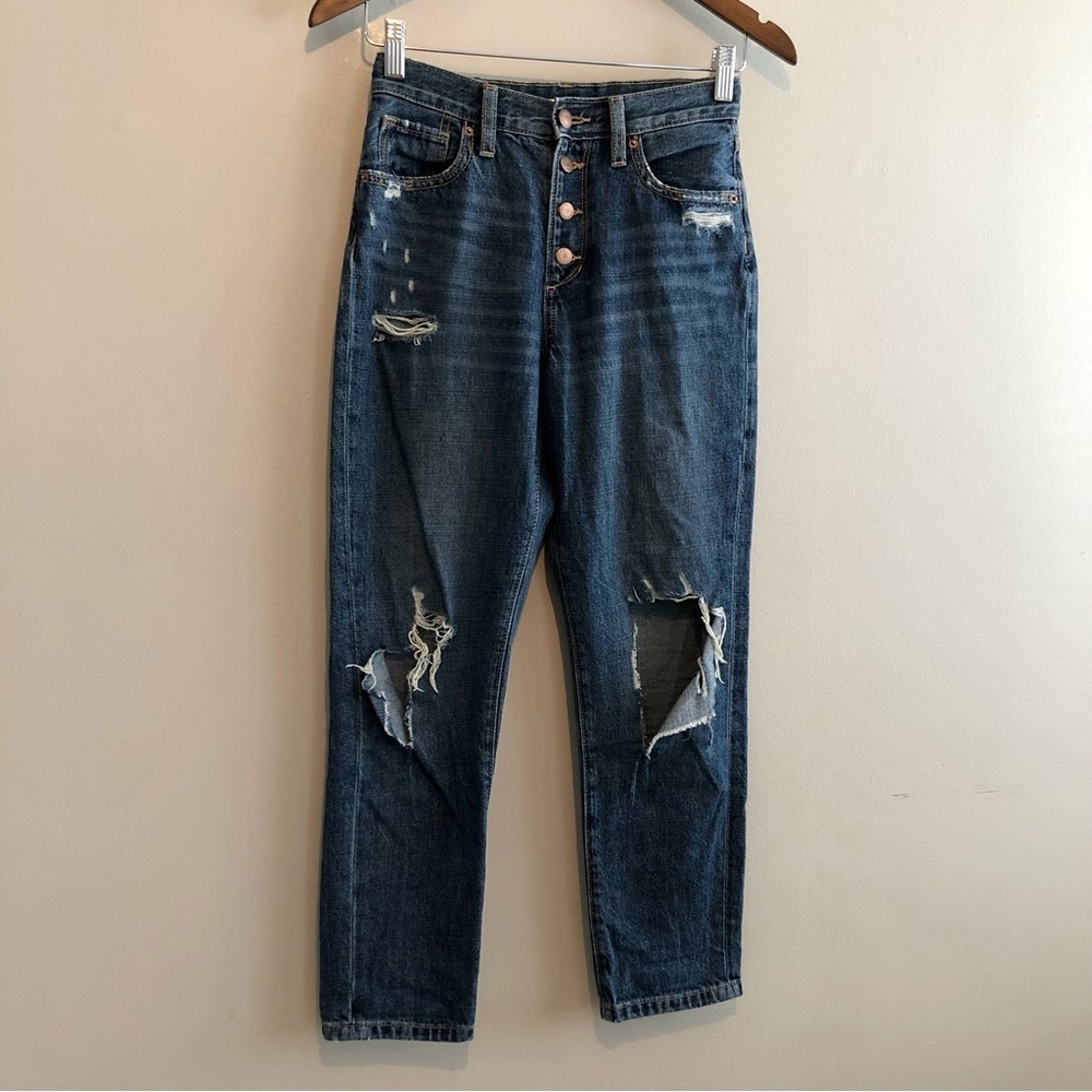 ✨$8 CLEAR-OUT✨ Old Navy Girls Kid OG Straight High Waist Distressed Denim Jeans